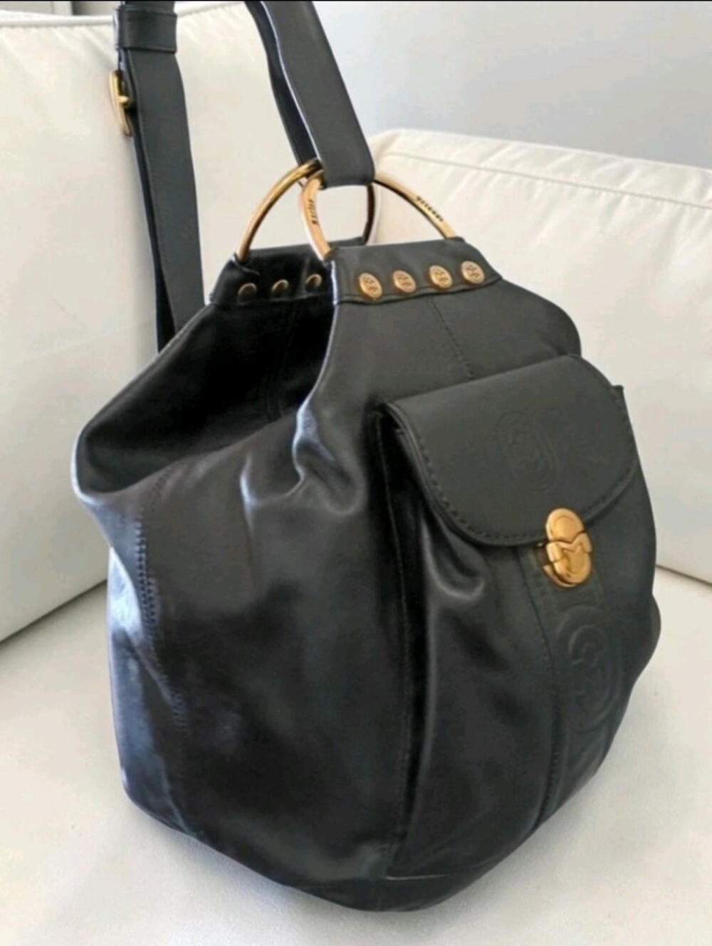RARE🔥Vintage MARINO ORLANDI Leather Convertible Sling Rose Gold Hardware - Picture 5 of 10